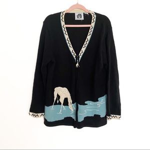 Storybook Knit Giraffe Teacher Sweater cardigan 1X